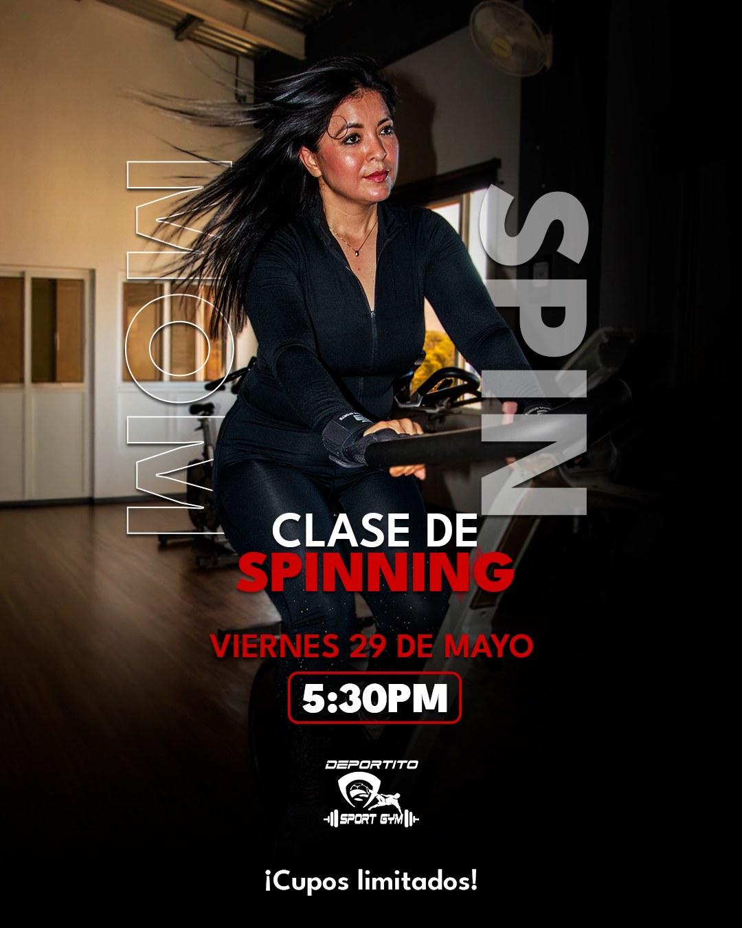 Diseño promocional para clase de spinning